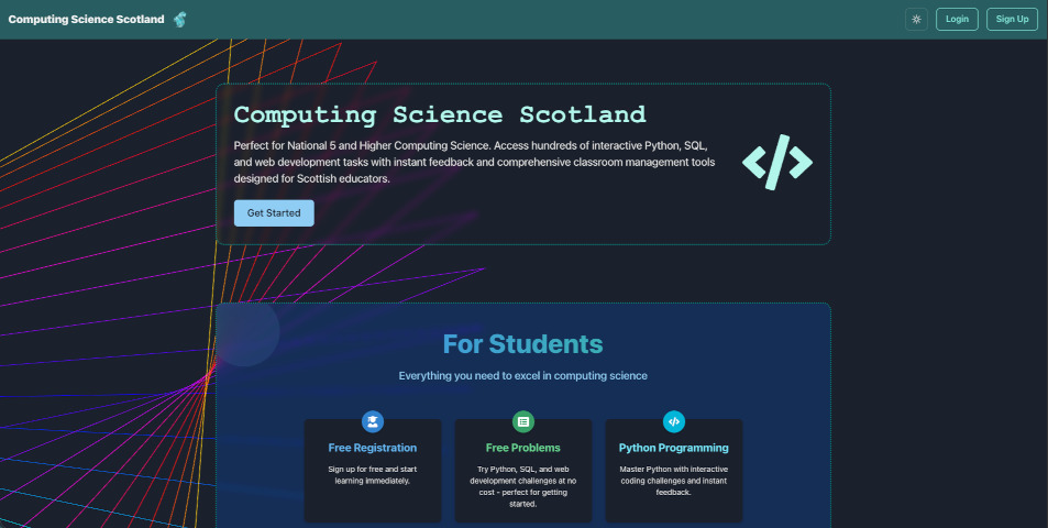A screenshot of Computing Science Scotland